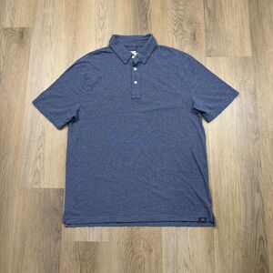Faherty Polo Shirt Mens Large Blue Heather Short Sleeve Stretch Pima Cotton